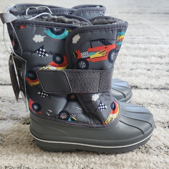 The Children's Place Gray Rain & Snow Boots with Pull-On Design Sz 9 - Picture 3 of 4